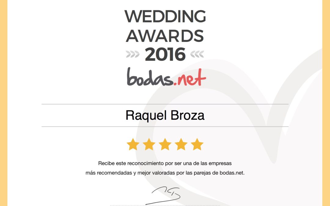 Galardonada por BODAS.NET!!!